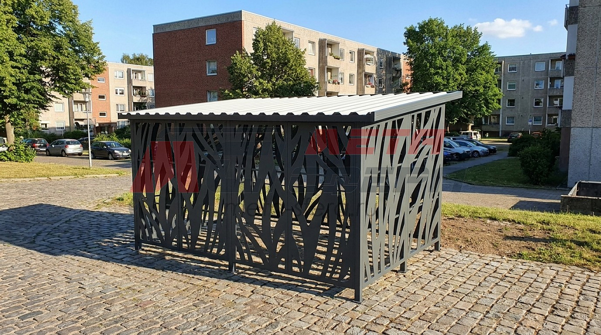 Площадка для сбора мусора Панели на 2 контейнера