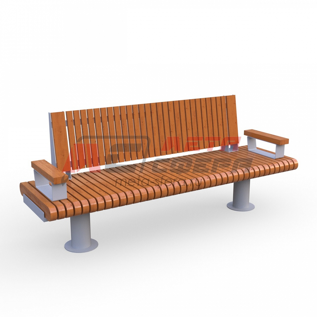 Скамейка Rail Road 01 с подлокотниками