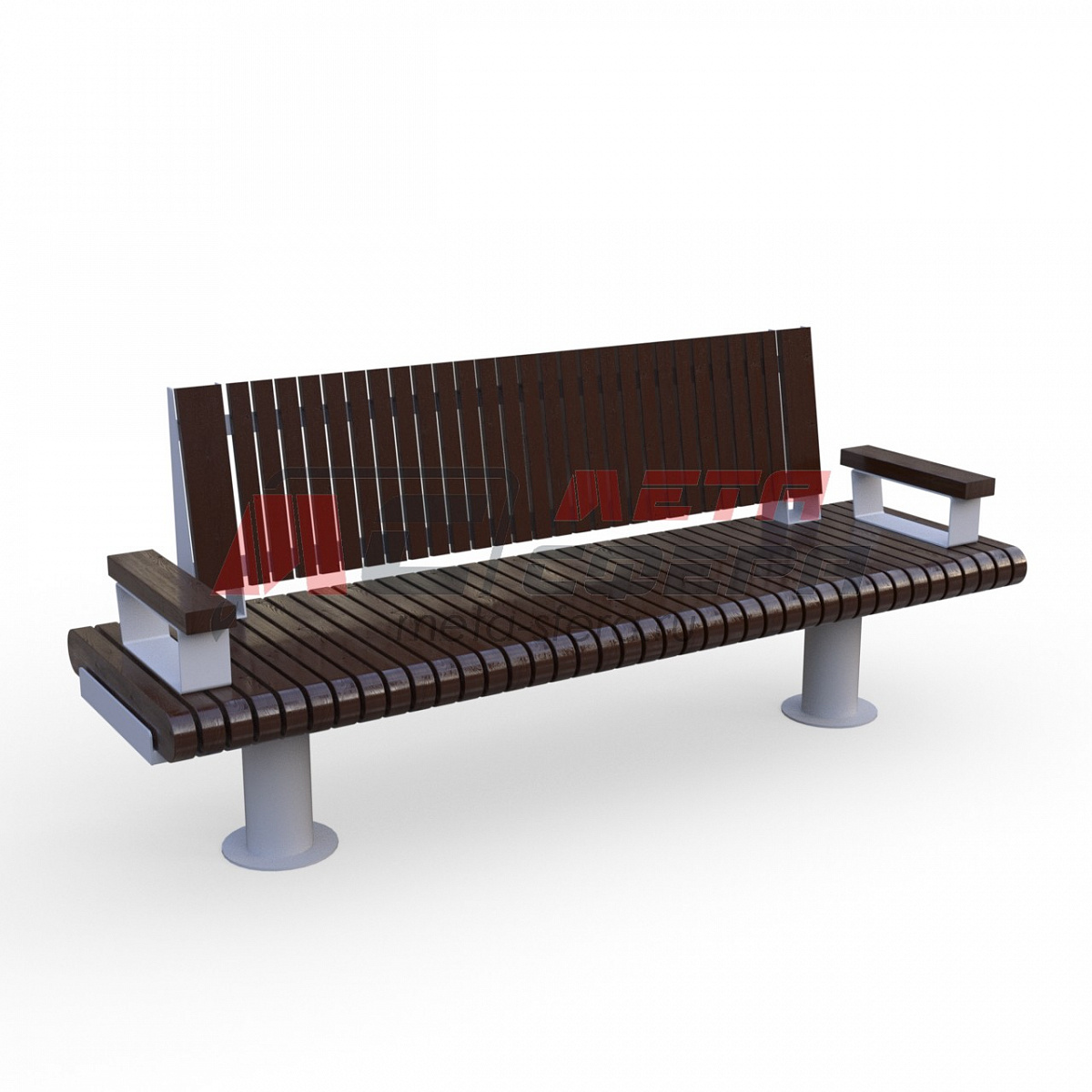 Скамейка Rail Road 01 с подлокотниками