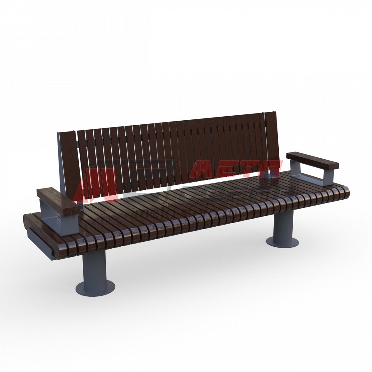 Скамейка Rail Road 01 с подлокотниками
