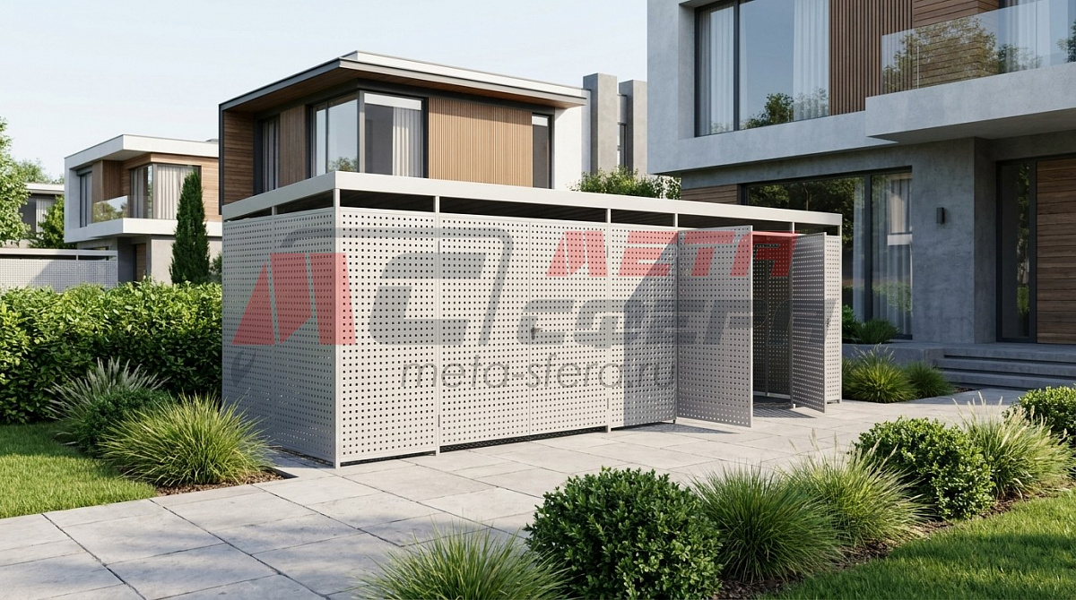Площадка для сбора мусора Перфо на 5 контейнеров