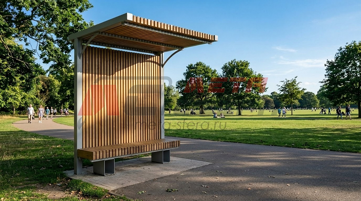 Пергола Греция со скамейкой